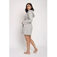 thumbnail image 2 of Pretty You London Women's Organic Cotton Robe in Gray, 2 of 4