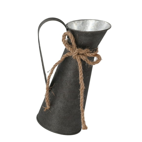 French Country Elegances Iron Flower Vase, Small Primitives Farmhouses Milk Can for Floral Arrangements Country Vase