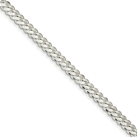 Primal Silver Sterling Silver 6.4mm Polished Domed Curb Chain Bracelet