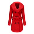 thumbnail image 4 of Manteau d'Hiver pour Femmes en Laine à Revers, Trench, Veste à Manches Longues, Pardessus, Vêtement d'Extérieur, 4 of 6