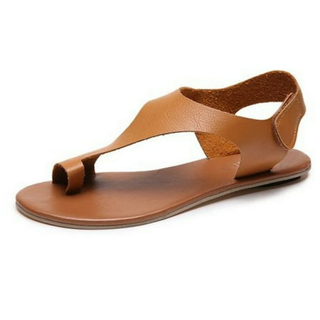 

Hvyesh Vintage Flat Sandals for Women Dressy Summer Clip Toe Sandals Comfortable Slip On Sandals Trendy Beach Sandal Size 7