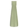 thumbnail image 5 of Summer Dresses for Women 2024 Fit Cute Trendy Dresses for Women 2024 Slim Floral Elegant Cotton Summer Dresses for Women 2024,Women's Sleeveless Loose Plain Maxi Dresses Casual Vest Lon,Green,5XL, 5 of 5