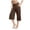 Coffee*, variant on Women's Capri Pants Cross Waist Wide Leg Side Pockets Solid Color Casual Workout Yoga Cropped Trousers Army Green