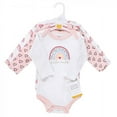 thumbnail image 2 of Hudson Baby Infant Girl Cotton Long-Sleeve Bodysuits, Modern Rainbow 3-Pack, 12-18 Months, 2 of 5
