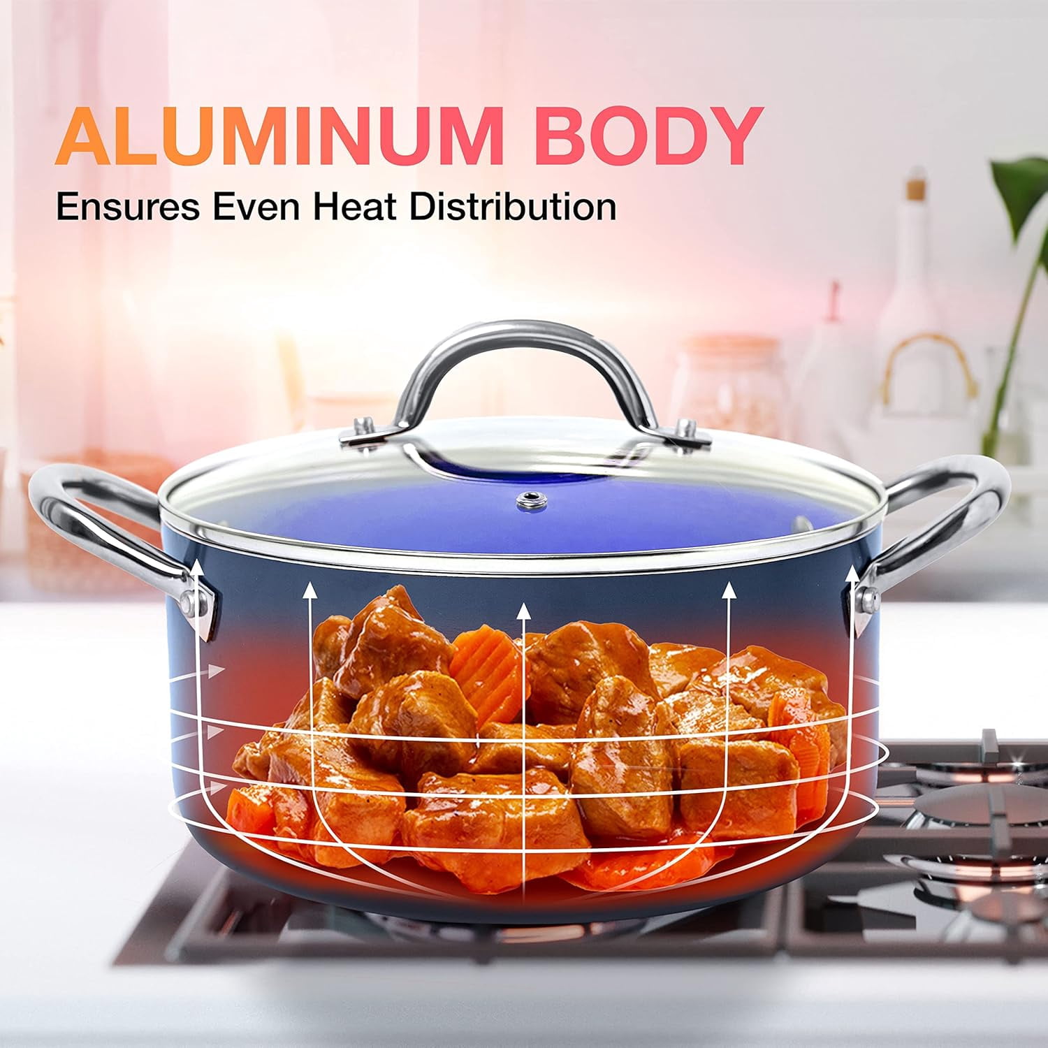 Mueller Sapphire UltraClad Kitchen Induction Pots and Pans Set Nonstick Induction Cookware Sets, 24 Piece