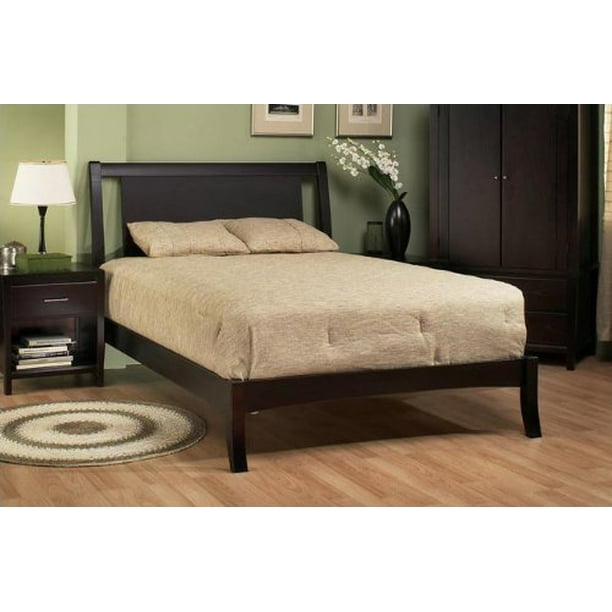 Nevis California King Size Low Profile Sleigh Bed in Espresso Walmart