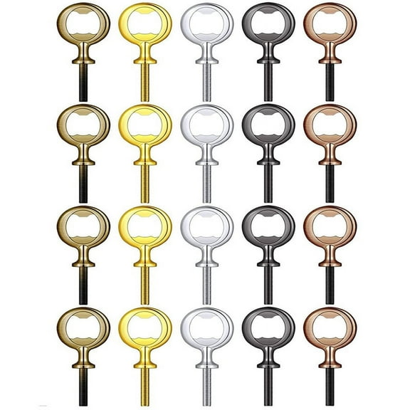 20Pcs Metal Bottle Opener Blanks Stainless Steel Inserts Kit Threaded Beer Hardware,5 Colors