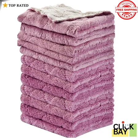 12Pcs Kitchen Dish Clothes Kitchen Towel Dishcloths Washing Towel Kitchen Tools.