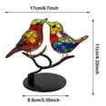 thumbnail image 3 of Stained Metal 2 Birds On Branch Desktop Ornaments, Metal Flat Double Sided Colorful Birds Tabletop Decorations, Multicolor Hummingbird Craft Statue Bird Figurines Gifts for Bird Lovers, 3 of 8