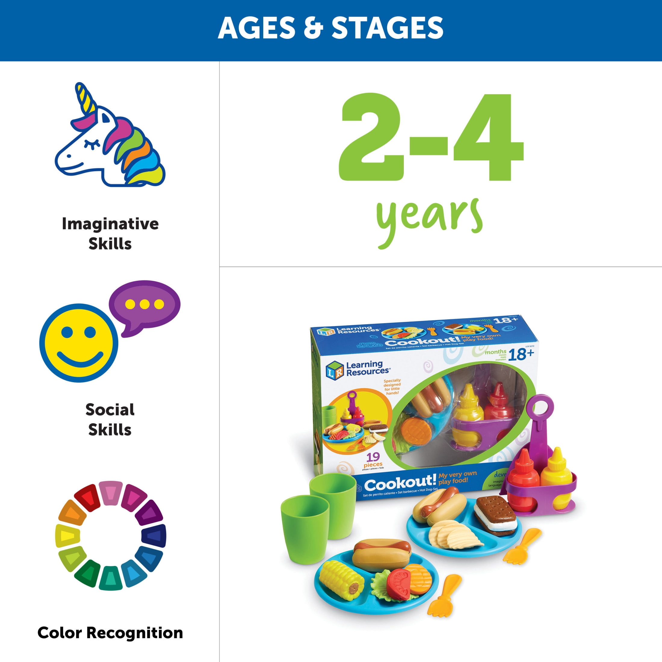 Learning Resources New Sprouts Cookout!, Play Food, Ages 4+