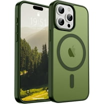 Magnetic for iPhone 15 Pro Max Case [Compatible with MagSafe] [10 FT Military Grade Drop Protection] Slim Translucent Matte Shockproof with Anti-Fingerprint Phone Case,Cangling Green