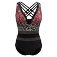 thumbnail image 2 of Traje de Baño Gibobby una Pieza Momokini Estampado Étnico Malla Hueca Escote en V Profundo Mujer, 2 of 5