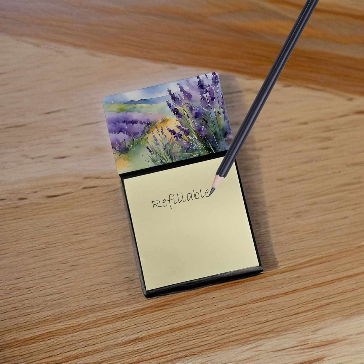 Lavender in Watercolor Sticky Note Holder 3.25 in x 5.25 in
