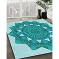 thumbnail image 3 of Ahgly Company Machine Washable Indoor Rectangle Transitional Light Sea Green Area Rugs, 7' x 10', 3 of 7