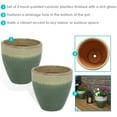 thumbnail image 3 of Sunnydaze Resort Ceramic Outdoor Flower Pot Planter - Seafoam - 10" - Set of 2, 3 of 7