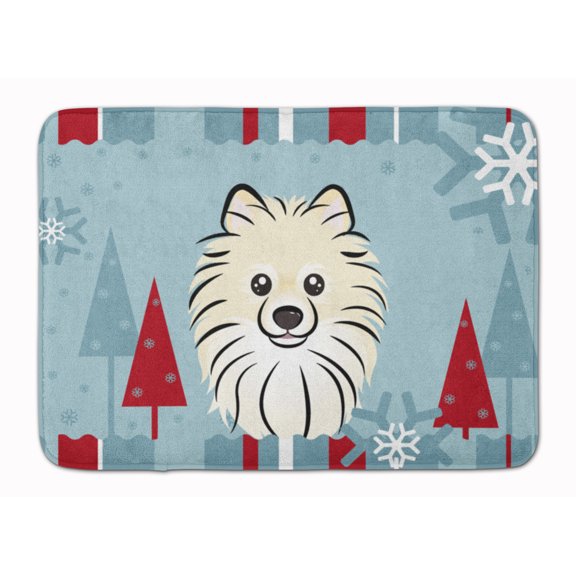 Carolines Treasures BB1703RUG Winter Holiday Pomeranian Machine Washable Memory Foam Mat 19 X 27" multicolor