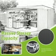 thumbnail image 5 of EasyHawk 14 ft x 12 ft Heavy-Duty Steel Outdoor Storage Shed with Lockable Doors, White Roof Garden Tool Shed, 5 of 9