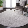 thumbnail image 2 of SAFAVIEH Tahoe Joey Solid Shag Area Rug, Light Grey, 6'7" x 6'7" Round, 2 of 11