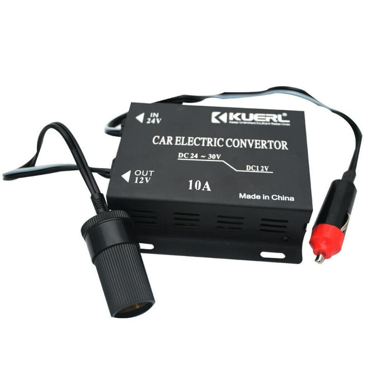 Truck 24V DC to Car 12V DC Cigarette Lighter Buck Converter Power Adapter