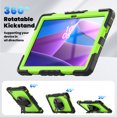 thumbnail image 5 of Case for Lenovo Tab 10.1 inch 2025 Release (TB-311FU/TB-311XU) with Screen Protector, 360 Degree Rotating Kickstand Hand Strap Heavy Duty Shockproof Cover with Shoulder Strap, Lime PC, 5 of 7