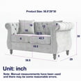 thumbnail image 4 of Grey Velvet 2 Seater Chesterfield Sofa with Nailhead for Multi-Space, 4 of 11