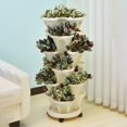 thumbnail image 4 of Stackable Plant Pot Creative Petal Design Multi Layers Plant Container Garden Tools  Green One Size, 4 of 13