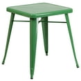 thumbnail image 4 of Flash Furniture Owen Commercial Grade 23.75" Square Green Metal Indoor-Outdoor Table Set with 2 Stack Chairs, 4 of 5