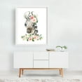 thumbnail image 2 of Zebra, Jungle Animals, Safari Animals, Pink Flowers, Girl Nursery - Illustration Watercolor Floral Animal Botanical Whimsical White Framed Wall Art Print 6 x 8 inches, 2 of 3