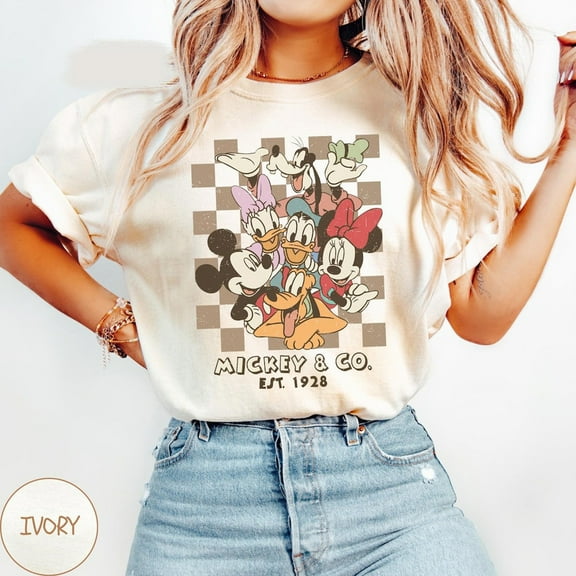 Retro Mickey & Co 1928 Comfort Colors T-Shirt, Disneyland Tee, Disneyworld, Mickey And Friends Family Shirt, Disney Gift
