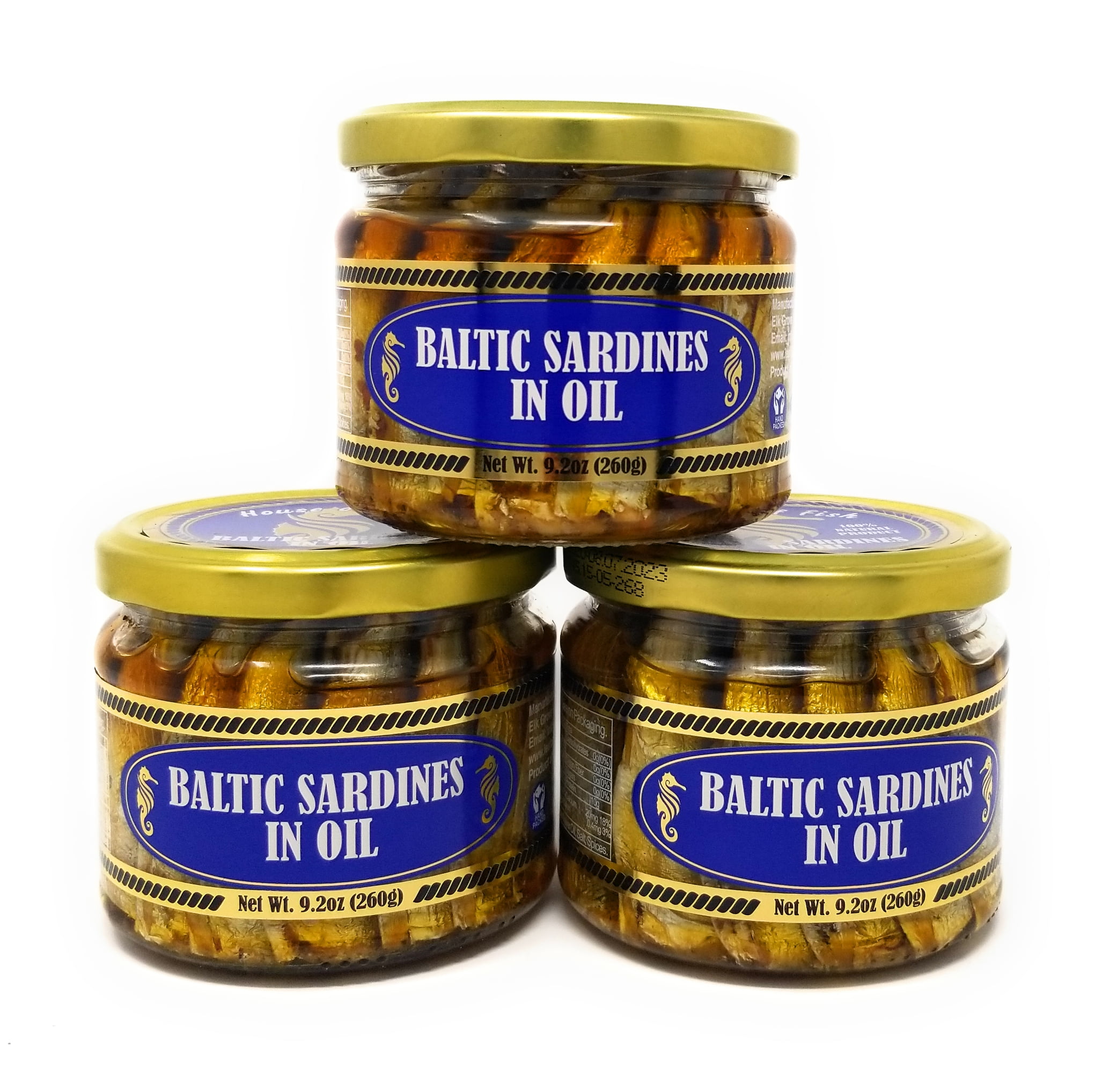 (PACK of 3) Baltic Sardines In Oil by HOUSE OF FISH 9.2 oz / 260 gr