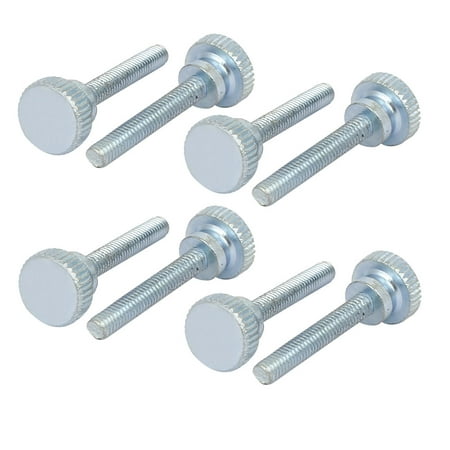 

Unique BargainsM4x25mm Flat Knurled Head Fully Threaded Thumb Screws Bolts Fastener 8pcs