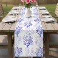 thumbnail image 4 of Coastal Purple Coral Table Runner 72 Inches, Nautical Ocean Seaside Beach Bed Runner Dresser Scarves Tabletop for Indoor Outdoor Parties/Ceremony/Banquet, 14" x 72", 4 of 9