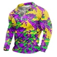 thumbnail image 4 of YM Mardi Gras T-shirt for Men Long Sleeve Quarter Zip Pullover Carnival Celebration Shirts Funny Graphic Print Collared Shirts, 4 of 4