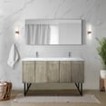 thumbnail image 6 of Lancy 60 in W Rustic Acacia Double Bath Vanity, Cultured Marble Top and Chrome Faucet Set, 6 of 6