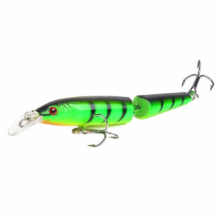 QLUEWX Jointed Minnow Fishing Lure 4.13in 9G 2-Segment Swimbait with 3D Eyes 0.5-1.5M Diving Depth 5 Colors Hard Bait for Freshwater Saltwater Bass Fishing