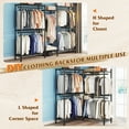 thumbnail image 6 of 74.5" W Clothes  Rack Heavy Duty Garment Rack Closet Organizer with 8 Shelves & 5 Hanger Rods,Black, 6 of 9