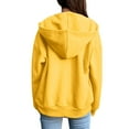thumbnail image 3 of GPOECD Plus Size Womens Zip Up Hoodies with Pockets Long Oversized Front Zipper Casual Comfy Hooded Sweatshirt Fall Winter Yellow,XXL, 3 of 7
