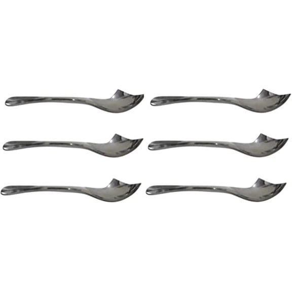 iKonbi Stainless Steel Set of 6 Classic Side Cut Dessert Spoons