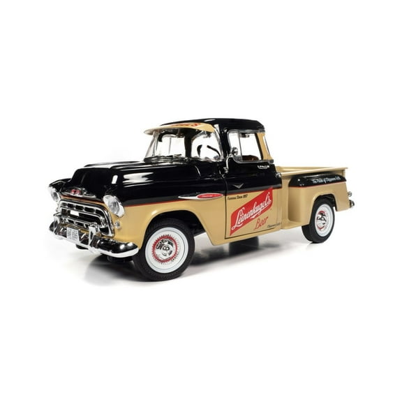 1957 Chevy 3100 Stepside Pickup, Leinenkugle's Beer - Auto World AW311 - 1/18 Scale Diecast Car