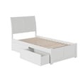 thumbnail image 4 of Lit Plateforme en Bois Portland Simple TG avec Pied de Lit et Tiroirs de Rangement, Blanc, 4 of 8