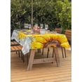 thumbnail image 4 of 52x70 Inch Outdoor Tablecloth with Umbrella Hole Zipper Rectangle Yellow Sunflower Rectangular Tablecloths Outside Waterproof Watercolor Eucalyptus Leaves Plaid Patio Table Cover for Picnic Party, 4 of 8