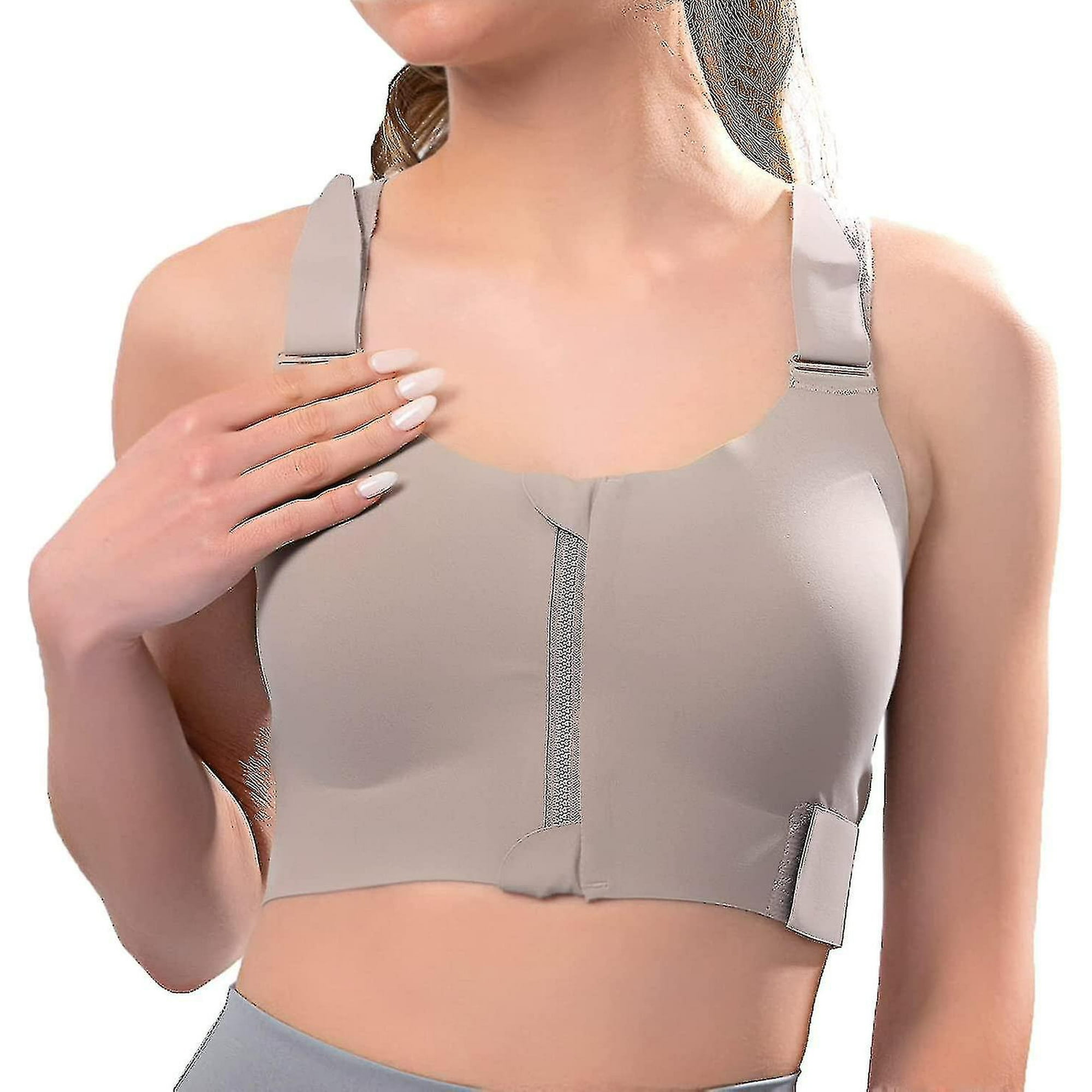 Zipper Adjustable Sports Bra For Women High Impact Zip Front Sports Bra Post Surgery Bra With Adjustable Straps High Support Walmart