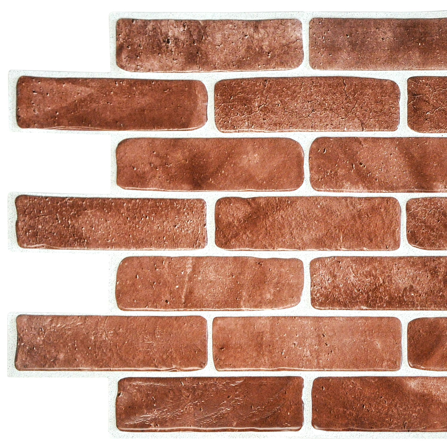 Dundee Deco's Vintage Brown Faux Brick PVC 3D Wall Panel, 3.3 ft X 1.6