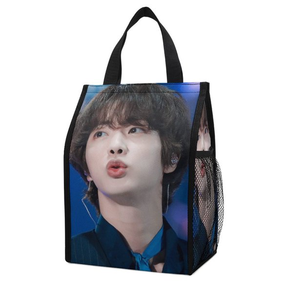 BTS Jin (42) Lunch Tote Insulated Bag With External Pocket, Reusable Large Capacity Lunch Bag Waterproof Lunch Tote-ML458