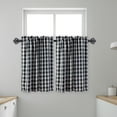 thumbnail image 2 of Aiking Home Tiers Small Window Treatment Curtain - 2-Panels Picnic Checkered Pattern Kitchen Curtain Tiers with 2.5-inch Rod Pocket, Polyester (28x30 inch, Black/White), 2 of 3