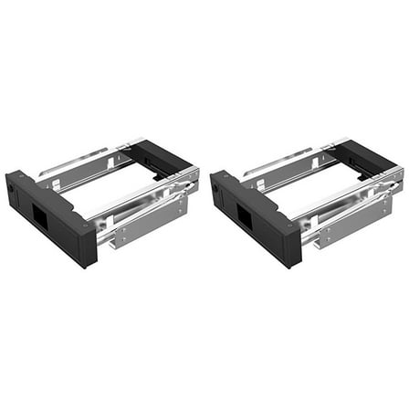 2X 1106SS 5.25 Trayless Hot Swap Mobile Rack CD-ROM 3.5 Inch Internal Hard Drive SSD Adapter - Black