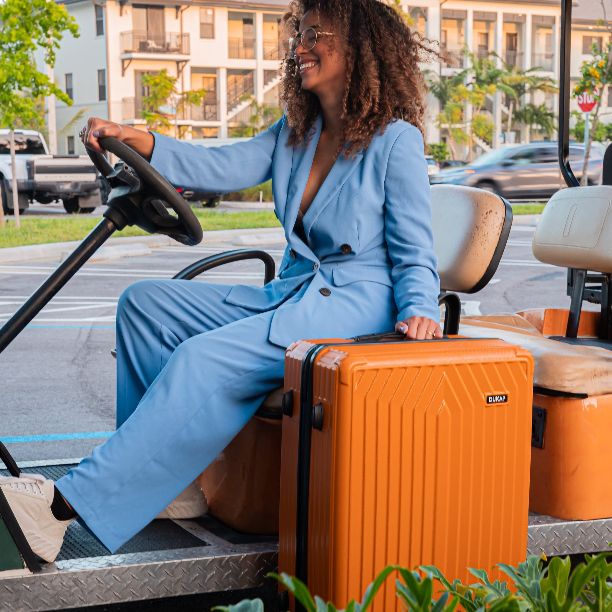 Dukap 24” Unisex Hardside Spinner Luggage, Orange