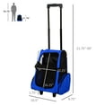 thumbnail image 2 of PawHut 2-in-1 Rolling Pet Carrier Backpack for Cats Dogs with Handle Blue, 2 of 9