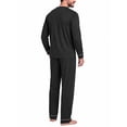 thumbnail image 4 of Airmenty Men's Pajama Set Long Sleeve Sleepwear Lightweight Loungewear Shirts and Bottoms Soft Comfy Sleep Sets with Pockets S-2XL, 4 of 5