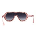 thumbnail image 4 of Maximalist Heavy Rhinestone Iced Plastic Racer Shield Sunglasses Pink Smoke, 4 of 4